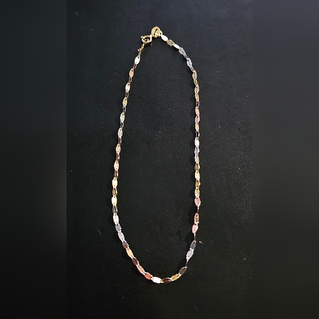 14k Solid Gold Elegant Multicolor Ankle Bracelet 260$